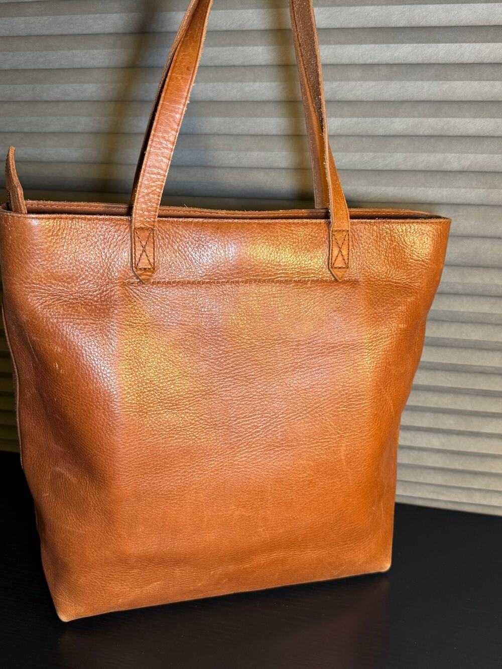 Madewell Zip Top Medium Transport Tote English Saddle Leather AE189 Brown